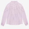 Gelma Blouse van effen katoenen voile en kant