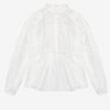 Gelma Blouse van effen katoenen voile en kant