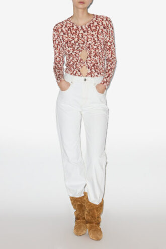 Gladice jersey top met plooien