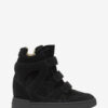 Hoge leren sneakers met sleehak