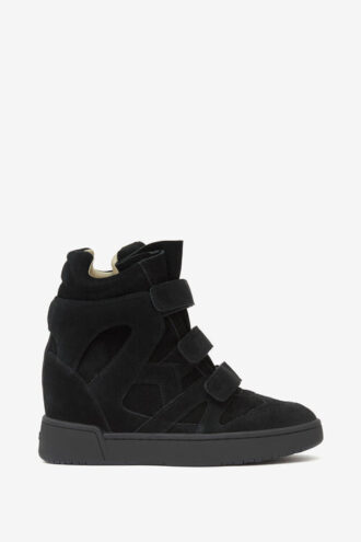 Hoge leren sneakers met sleehak