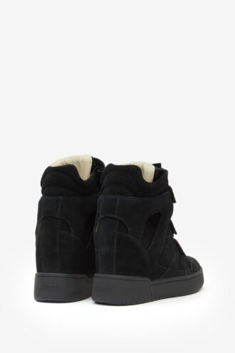 Hoge leren sneakers met sleehak