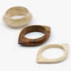 Houten oogarmbandenset