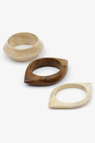 Houten oogarmbandenset