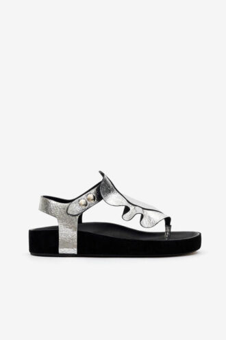 Isela platte leren sandalen