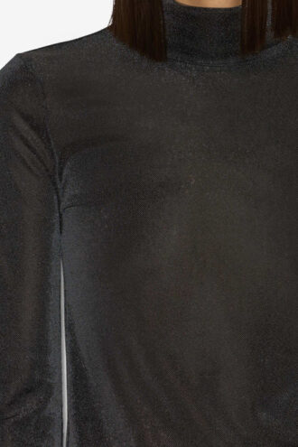 Jadia Lurex top met opstaande kraag