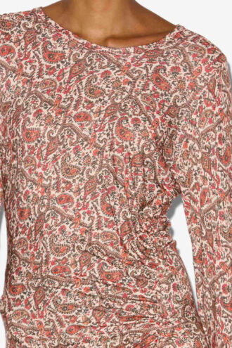 Jelina lange gedrapeerde jersey jurk
