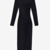 Jelina lange gedrapeerde jersey jurk