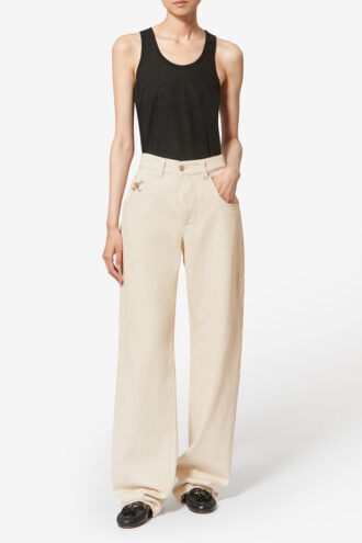 Jeyda Denim jeans met stiksels