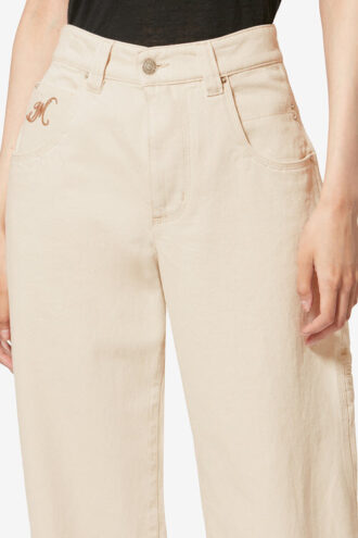 Jeyda Denim jeans met stiksels