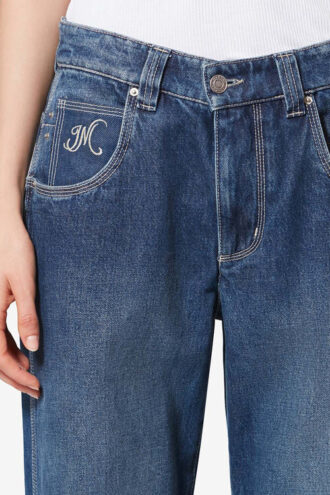 Jeyda Denim jeans met stiksels