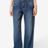 Jeyda Denim jeans met stiksels
