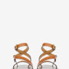 Jopee platte leren sandalen met studs