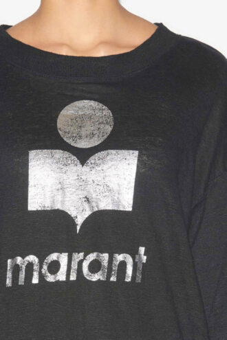 Klowia T-shirt met lange mouwen in effen linnen