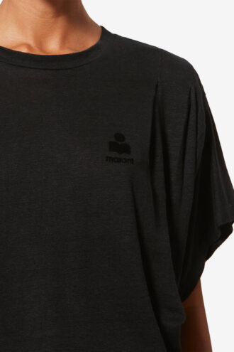 Kyanzae Linnen T-shirt met logo