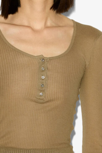 Lamylic katoenen T-shirt met lange mouwen