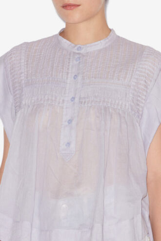 Leaza geplooide katoenen voile top