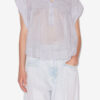 Leaza geplooide katoenen voile top