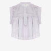 Leaza geplooide katoenen voile top