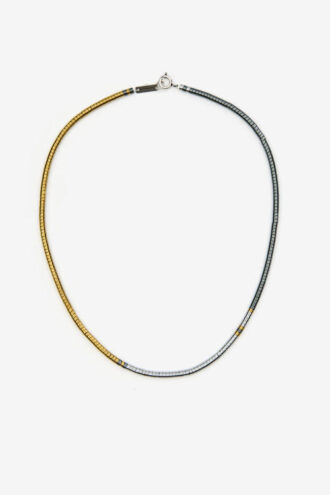 Lenno ketting van natuursteen en messing