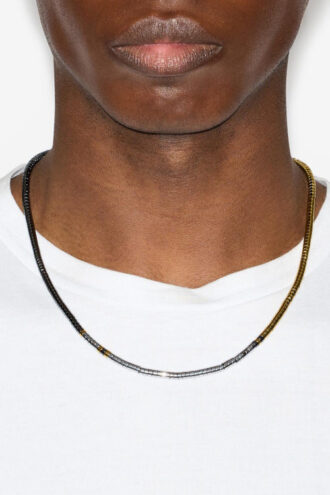 Lenno ketting van natuursteen en messing