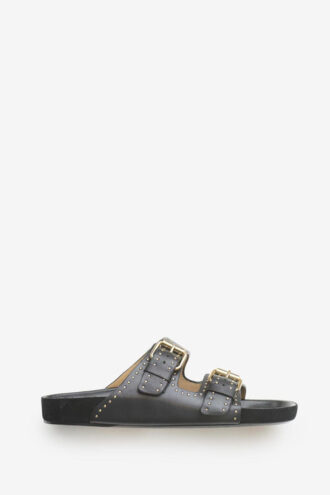 Lennyo leren sandalen met open teen