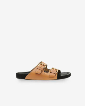 Lennyo leren sandalen met open teen