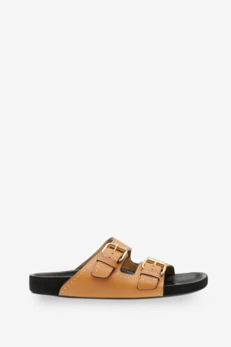Lennyo leren sandalen met open teen
