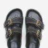 Lennyo leren sandalen met open teen