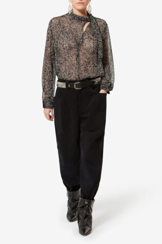 Leona bedrukte mousseline blouse