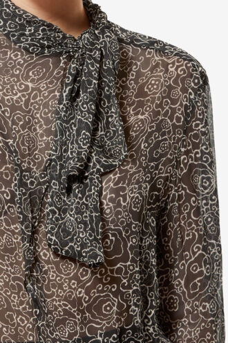 Leona bedrukte mousseline blouse
