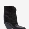Leyane leren cowboylaarzen met hoge hakken
