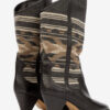 Lijita leren en jacquard cowboylaarzen