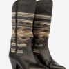 Lijita leren en jacquard cowboylaarzen