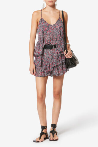 Lirhetta strappy top van biologisch katoenvoile met print