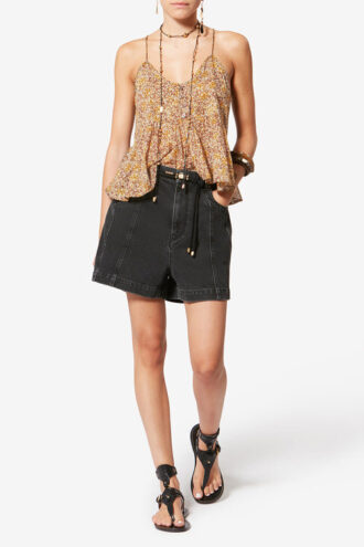 Lirhetta strappy top van biologisch katoenvoile met print