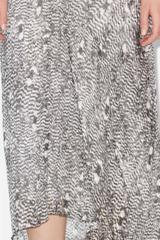 Lisanne midi-rok van burn-out fluweel