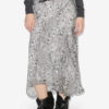 Lisanne midi-rok van burn-out fluweel