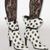 Lolya leren enkellaarsjes met stippen