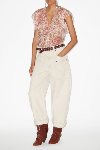 Lonea Vloeiende burnout fluwelen top