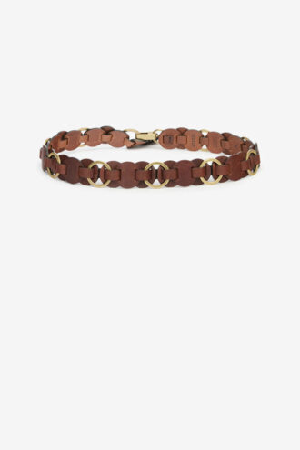 Lota leren riem met ringen