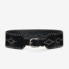 Lucie brede leren riem met studs