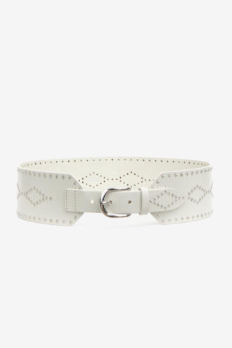 Lucie brede leren riem met studs