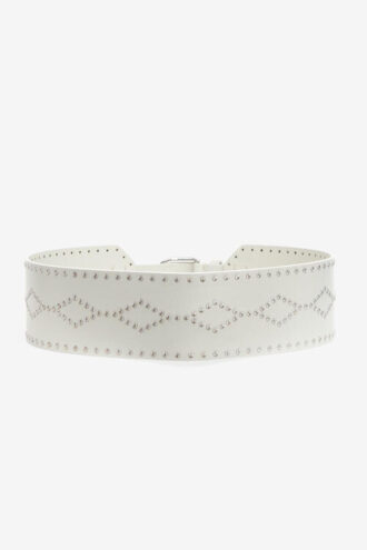 Lucie brede leren riem met studs