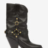 Lyka leren cowboylaarzen met riempjes