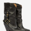 Lyka leren cowboylaarzen met riempjes