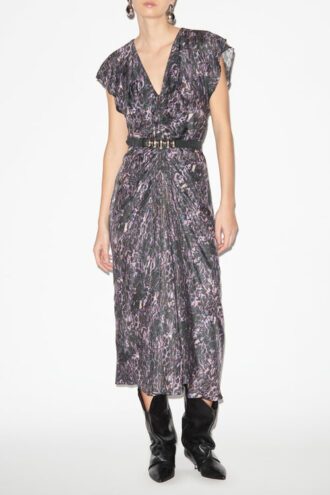 Lyndsay midi-jurk met print en plooien