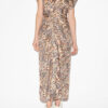 Lyndsay midi-jurk met print en plooien