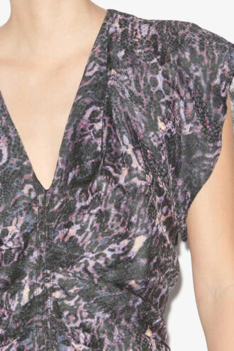 Lyndsay midi-jurk met print en plooien