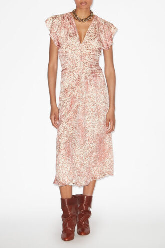 Lyndsay midi-jurk van burn-outfluweel